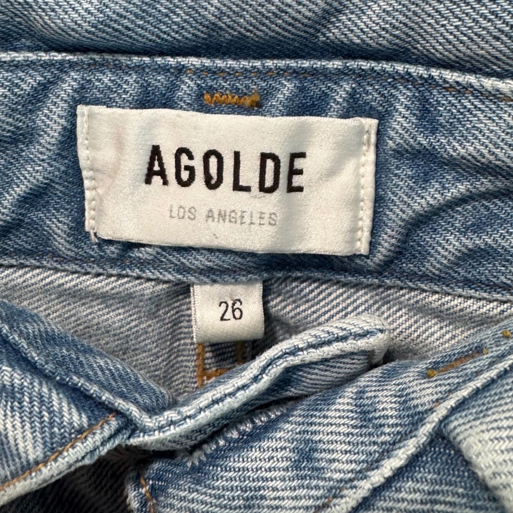 AGOLDE Lettuce Waistband Jean Light Wash Organic Cotton Straight Leg size 26 - Picture 4 of 11